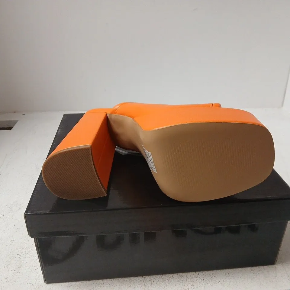 WOMEN'S ORANGE PLATFORM MULE SANDALS UK 8