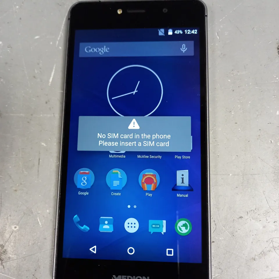 MEDION X5020 SMARTPHONE IN BLACK