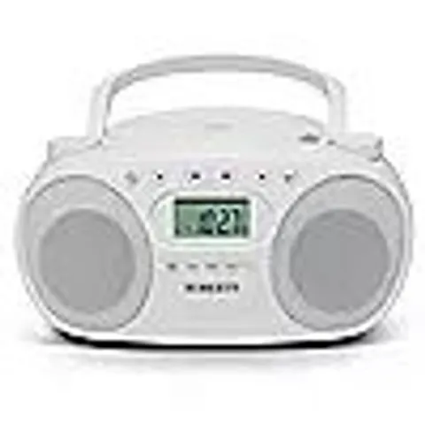 ROBERTS ZOOMBOX FM/AM RADIO WITH CD PLAYER WHITE