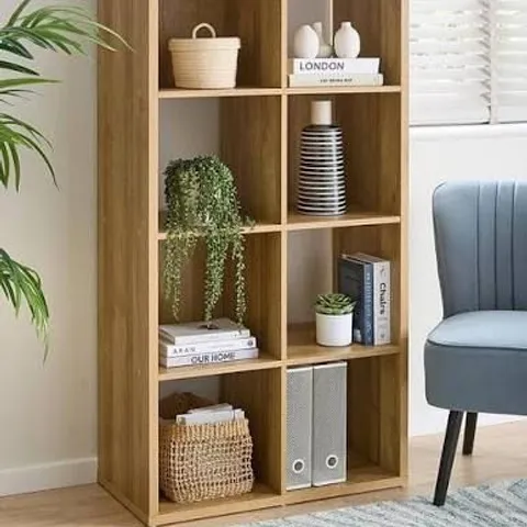 BOXED METRO 8 SHELF UNIT - OAK (1 BOX)