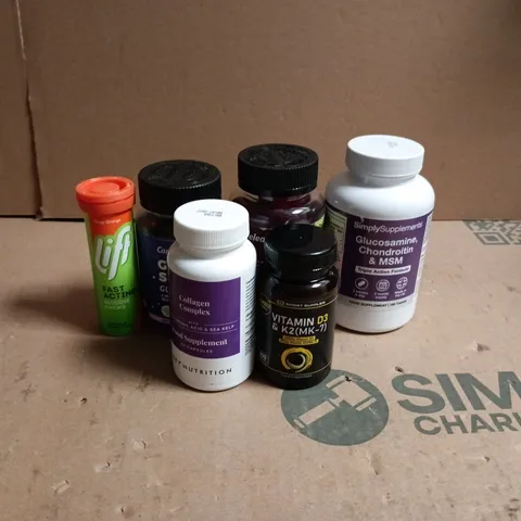 TOTE OF APPROXIMATELY 20 ASSORTED VITAMINS/SUPPLEMENTS TO INCLUDE COLLAGEN COMPLEX, GOOD SLEEP GUMMIES, LIFT GLUCOSE CHEWS ETC