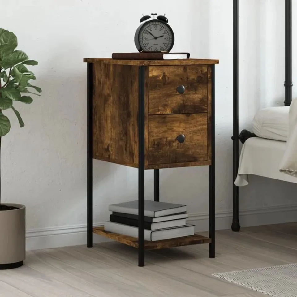 BOXED EUSDEN IRON BEDSIDE TABLE