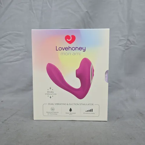 BOXED LOVEHONEY MON AMI DUAL VIBRATING & SUCTION STIMULATOR