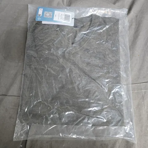 BAGGED ROHAN MERINO V-NECK MENS TUNDRA BROWN MARL SWEATER - SMALL