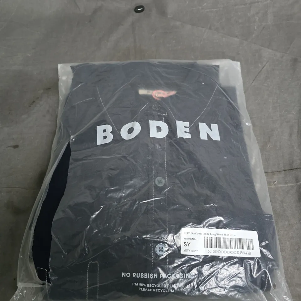BODEN ANITA LONG SLEEVE SHIRT DRESS – NAVY, UK 10R