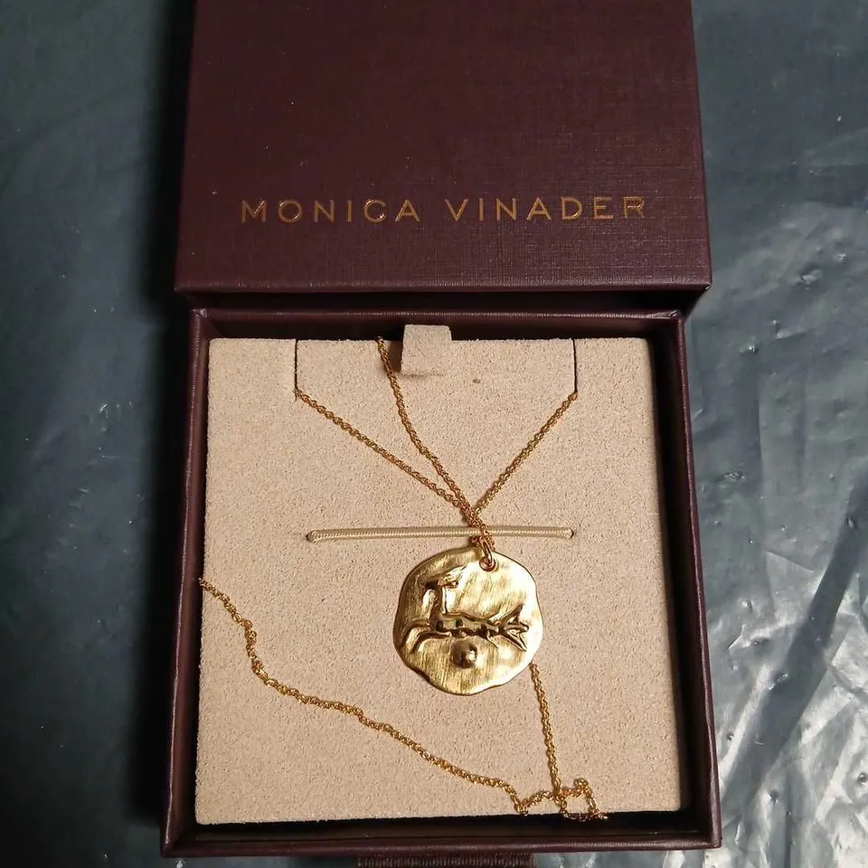 MONICA VINADER GOLD-TONE DISC PENDANT NECKLACE – BOXED