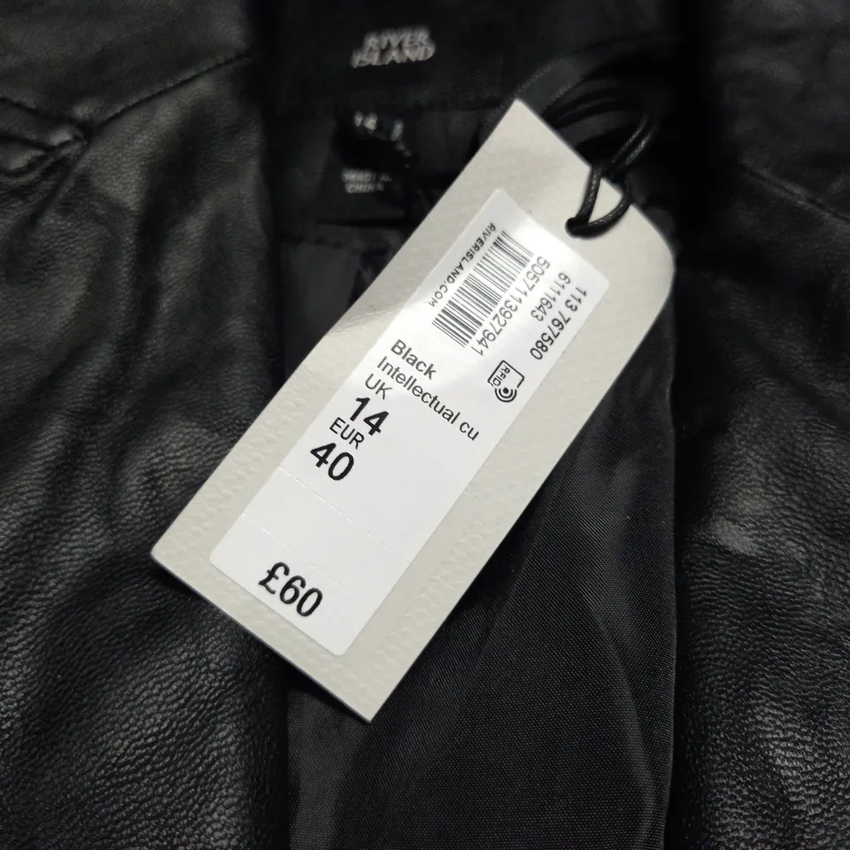 RIVER ISLAND INTELLECTUAL CU JACKET IN BLACK - UK 14