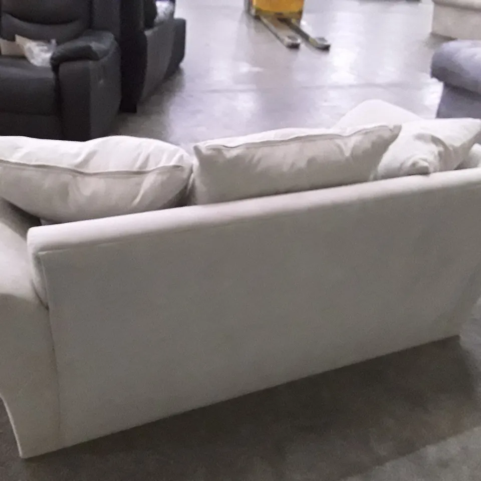 QUALITY DESIGNER 2 SEATER SOFA - WHITE FABRIC