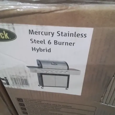 BOXED OUTBACK MERCURY STAINLESS STEEL 6 BURNER HYBRID BBQ