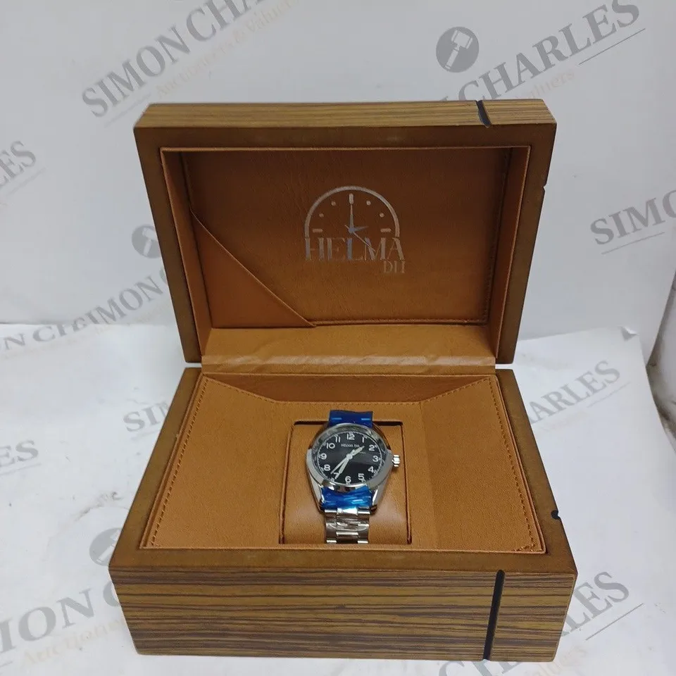 MENS HELMHA DH WATCH – STAINLESS STEEL STRAP – 3ATM WATER RESISTANT – LUXURY GIFT BOX INCLUDED