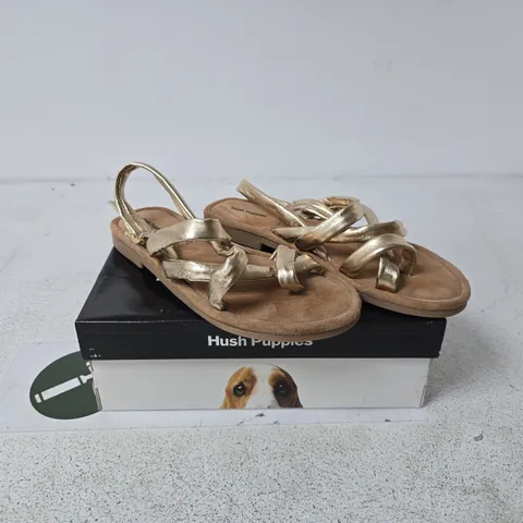 HUSH PUPPIES WOMENS HOPE FIT SANDALS GOLD UK 7 BOXED