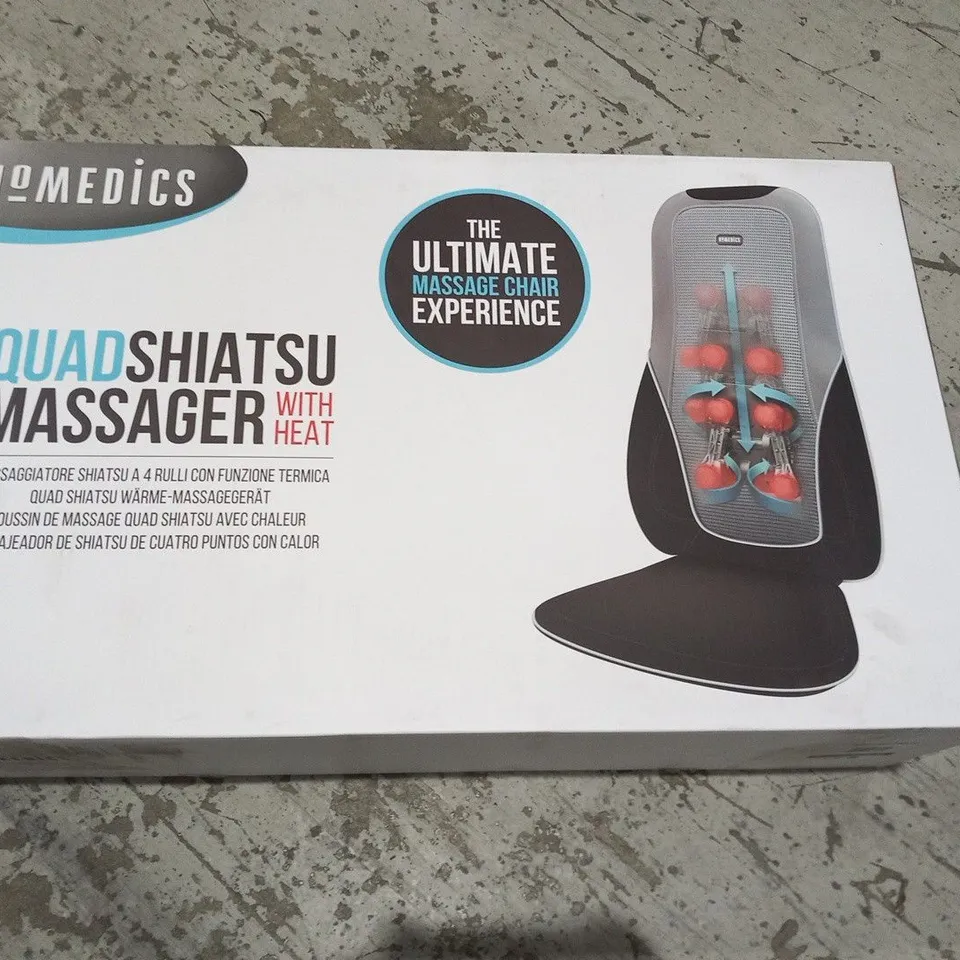 BOXED HOMEDICS QUAD SHIATSU MASSAGER WITH HEAT THE ULTIMATE MASSAGE CHAIR EXPERIENCE MCS-750H-EU