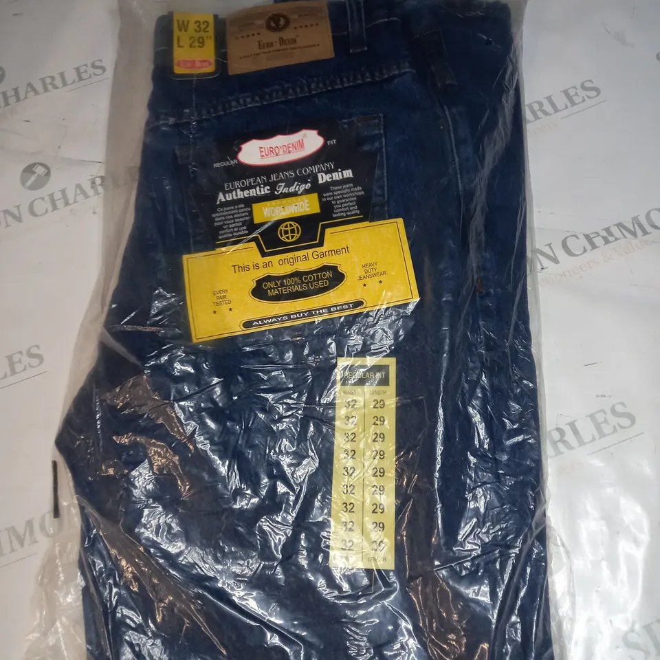 BAGGED EURO DENIM JEANS SIZE W32 L29