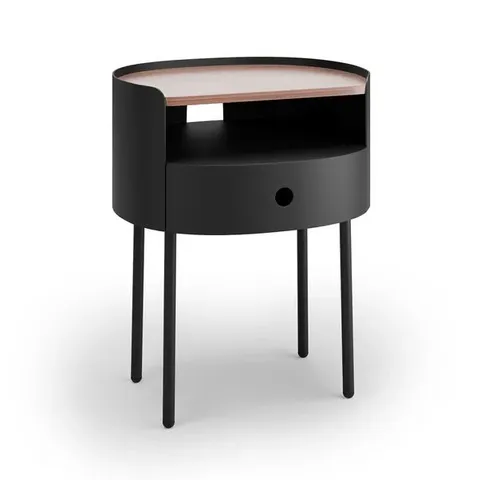 BOXED ELEMENTS GRIFFIN COMPACT BEDSIDE TABLE - BLACK (1 BOX)