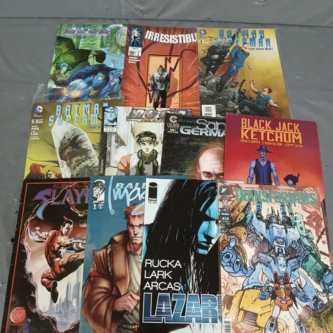 LOT OF APPROX 10 ASSORTED COMIC ISSUES TO INCLUDE - BATMAN SUPERMAN - NCON CYBER - IRRESISTABLE - ETC