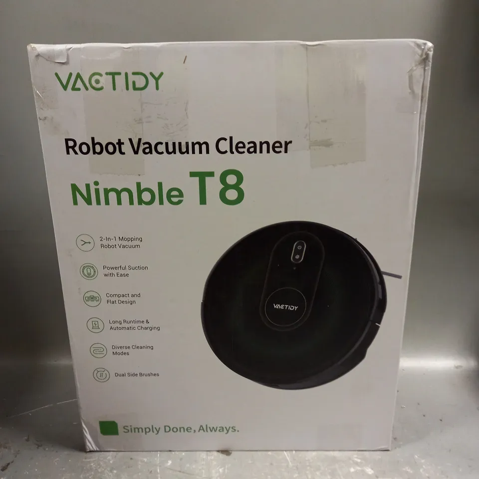 BOXED VACTIDY NIMBLE T8 ROBOT VACUUM CLEANER 