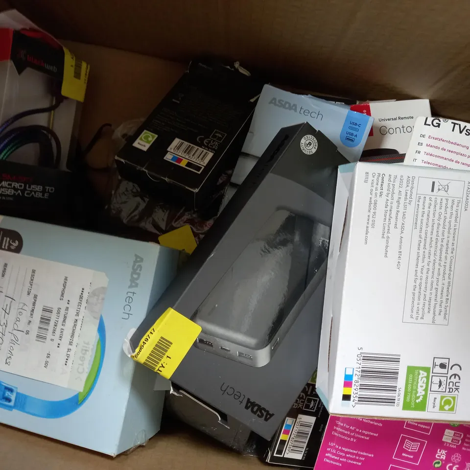 APPROXIMATELY 20 ASSORTED ITEMS TO INCLUDE USB PC HEADSET, STEREO SPEAKERS, BIG BUTTON LANDLINE PHONE ETC.