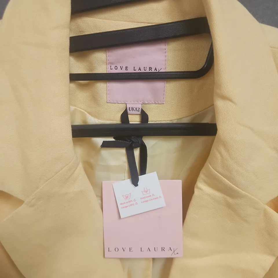 LOVE LAURA WOMEN'S BLAZER - YELLOW UK12