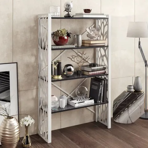 BOXED 147.32cm H X 89.9cm W METAL ETAGERE BOOKCASE (1 BOX)