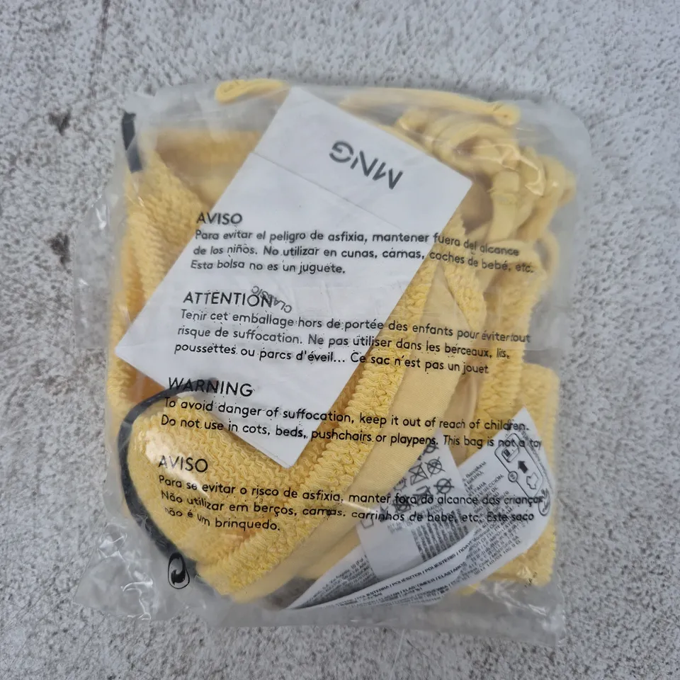 BAGGED MANGO CLASSIC TEXTURED BIKINI BRIEFS IN YELLOW SIZE MEDIUM