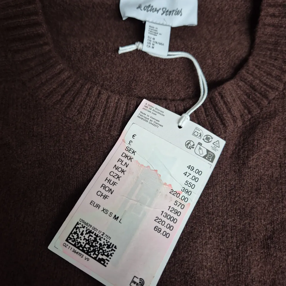 & OTHER STORIES BROWN KNIT JUMPER – WOMEN’S, SIZE M