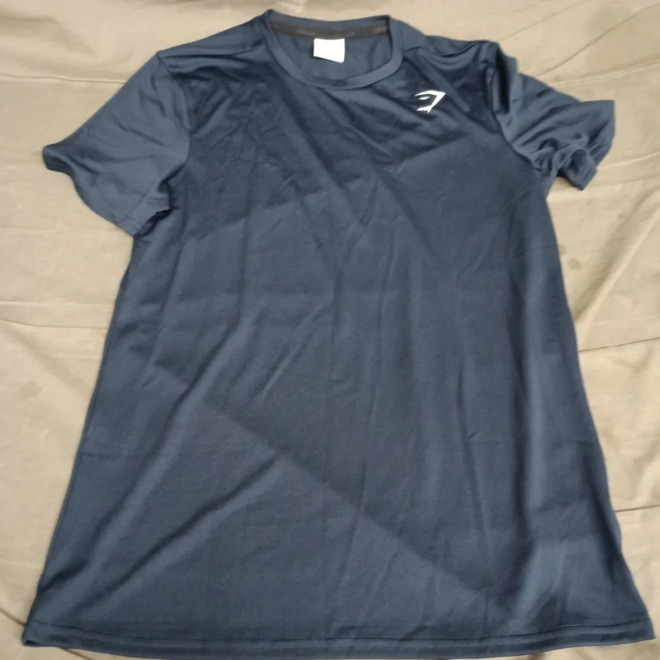 GYMSHARK MEN'S T-SHIRT – NAVY, UK M