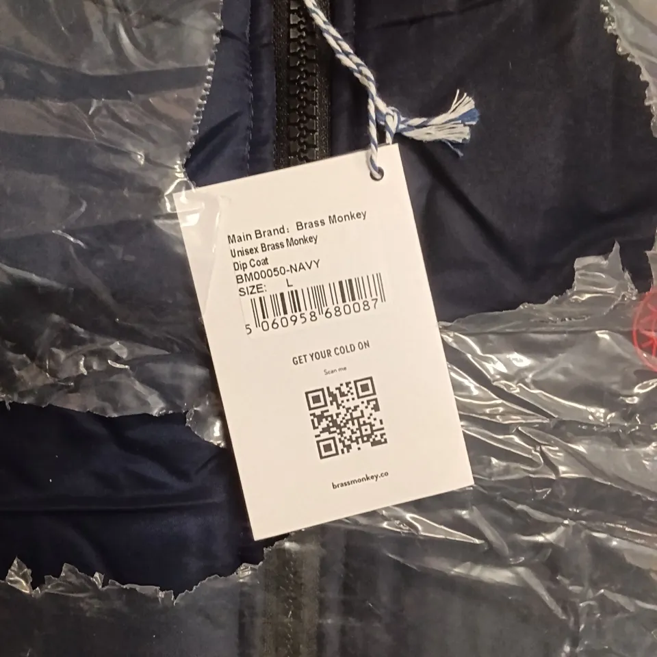 BRANS NEW BRASS MONKEY COAT - NAVY SIZE LARGE