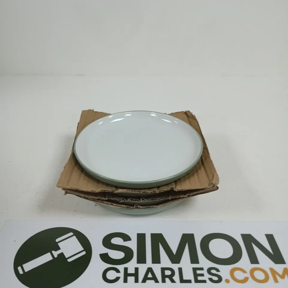 BOXED SAGE TWO TONE 12 PIECE DINNER SET