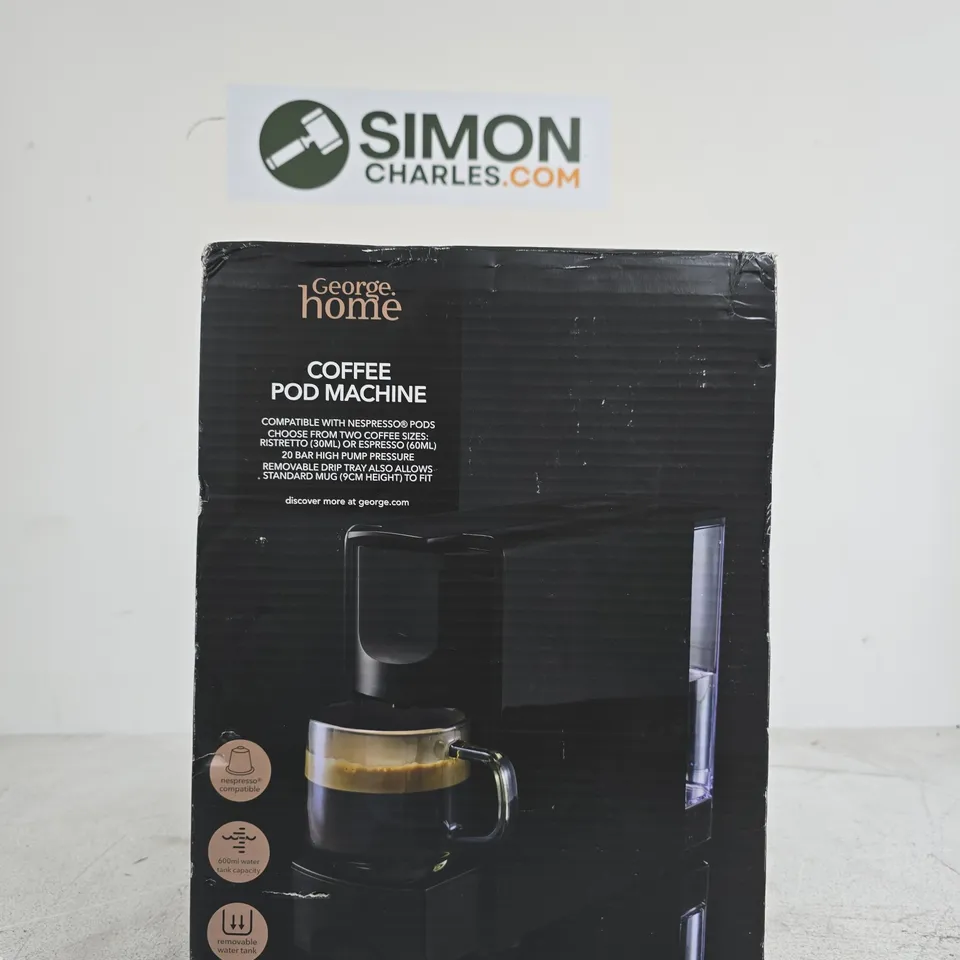 GEORGE HOME COFFEE POD MACHINE – NESPRESSO COMPATIBLE (BOXED)