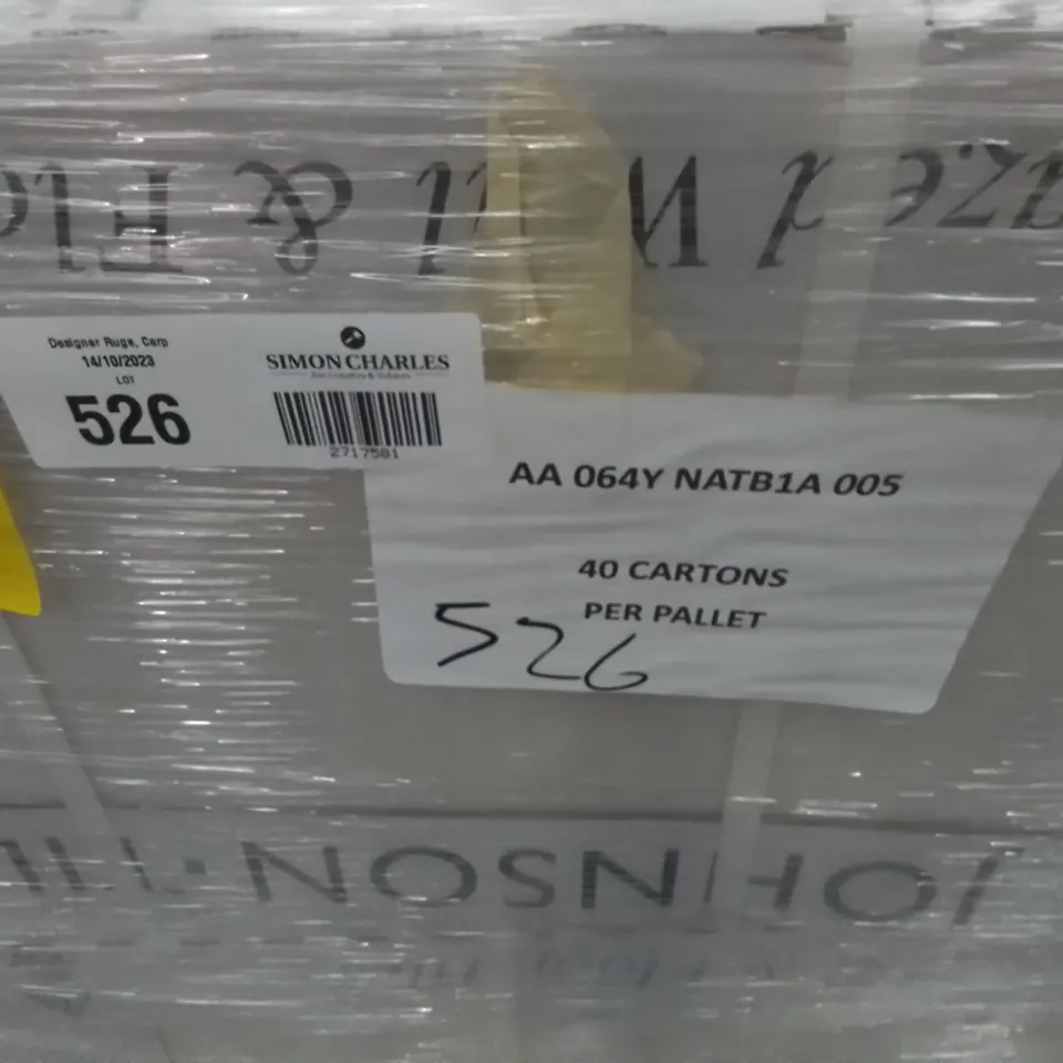 PALLET TO CONTAIN APPROXIMATELY 40 X PACKS OF JOHNSON NAT BEAUTY IVORY GLAZED WALL & FLOOR TILES - 5 TILES PER PACK // TILE SIZE: 597 X 297 X 10MM