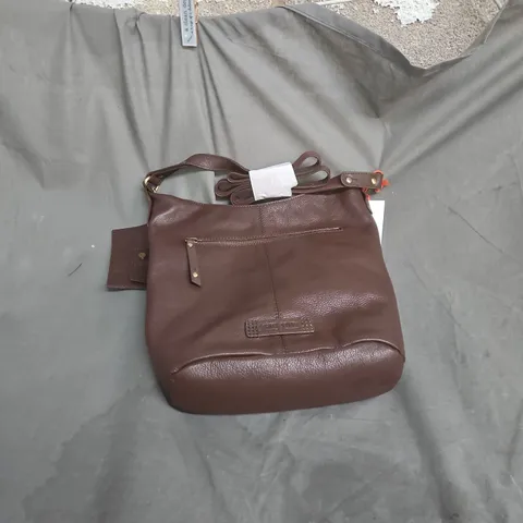 WHITE STUFF FERN LEATHER CROSSBODY BAG – DARK BROWN (ONE SIZE, REAL LEATHER)