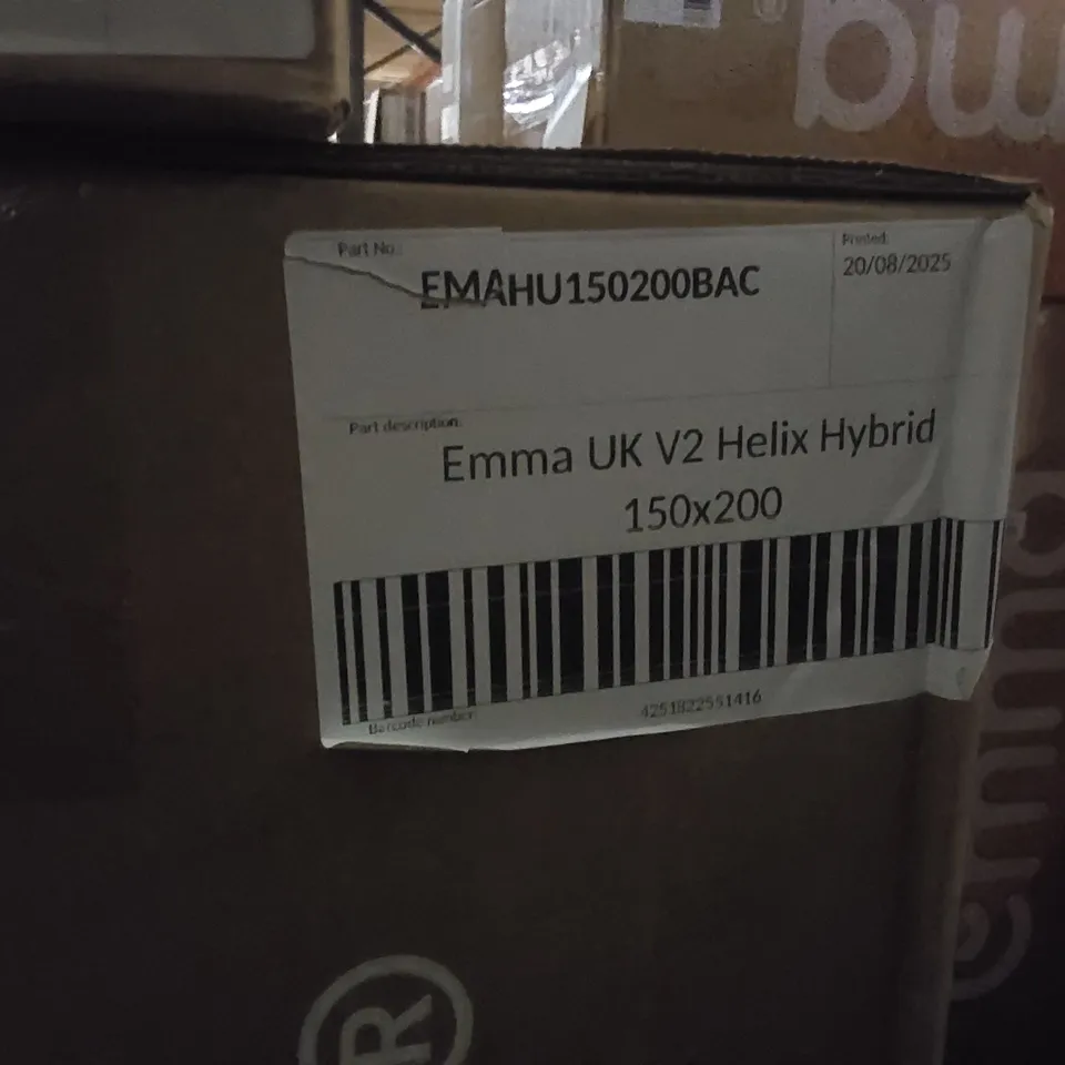 BRAND NEW BOXED EMMA UK V2 HELIX HYBRID 150 x 200 KING SIZE MATTRESS