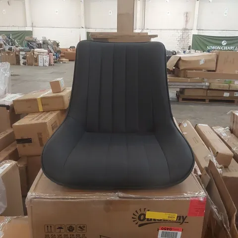 BOXED SET OF 4x FABRIC UPHOLSTERED DARK GREY DINING CHAIRS 