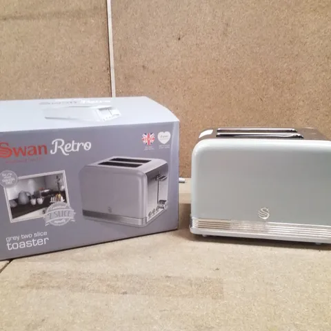 BOXED SWAN RETRO GREY TWO SLICE TOASTER