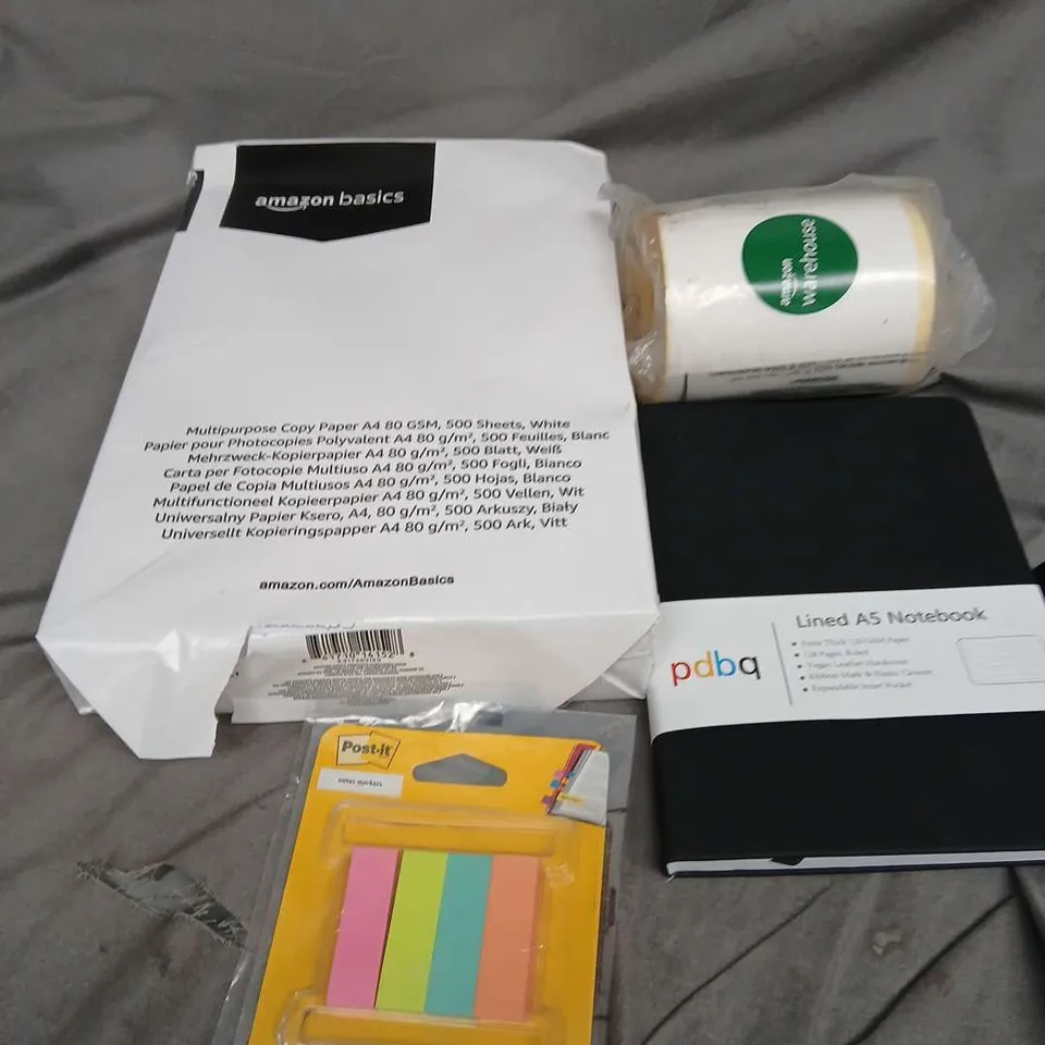 APPROXIMATELY 20 STATIONERY ITEMS TO INCLUDE LABELS, PLAIN PAPER AND NOTEBOOKS