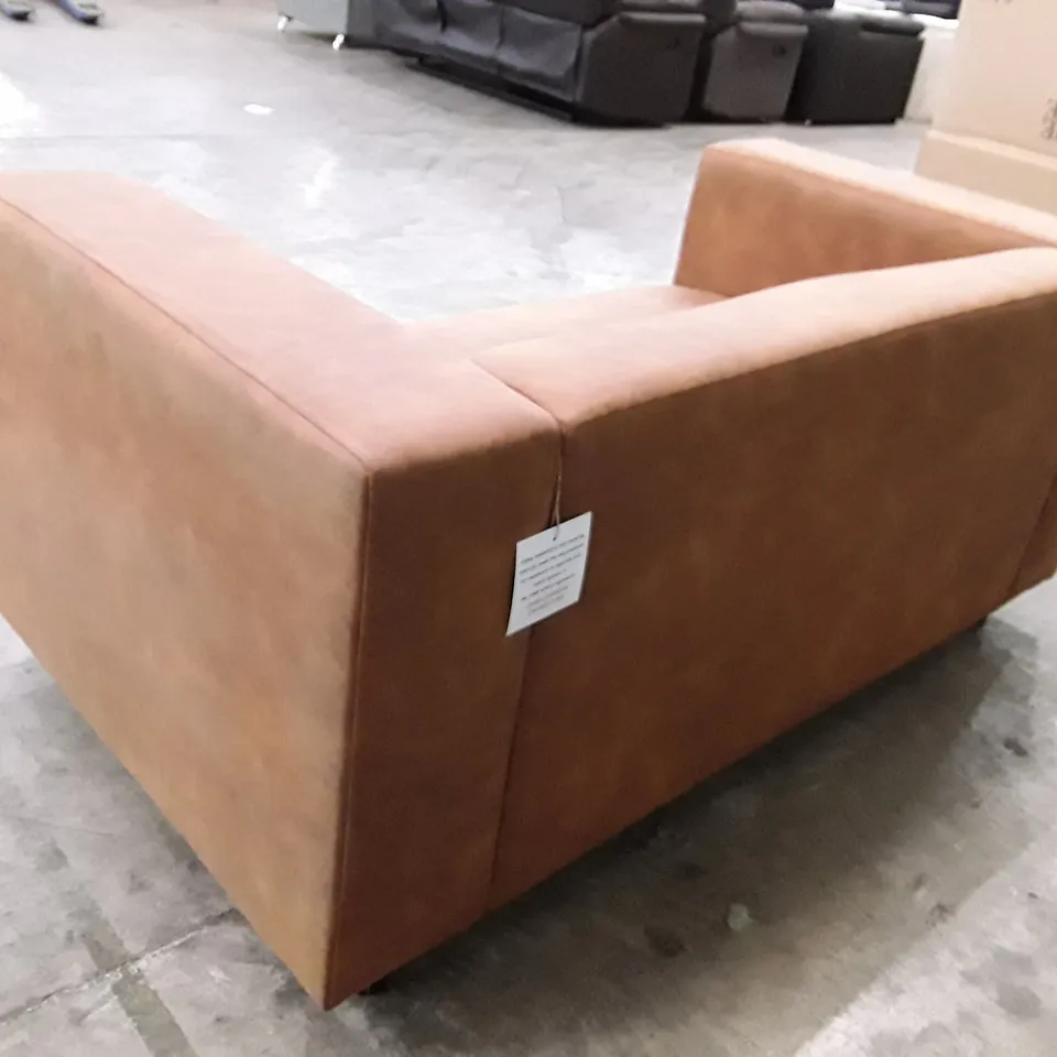QUALITY DESIGNER 2 SEATER SOFA - TAN FABRIC