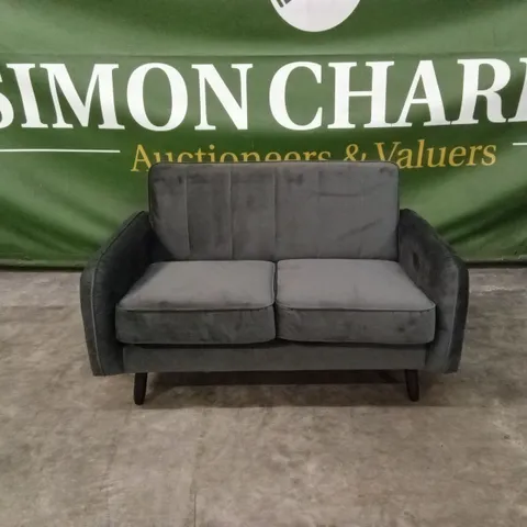 JENNIFER COMPACT FABRIC 2 SEATER SOFA - GREY