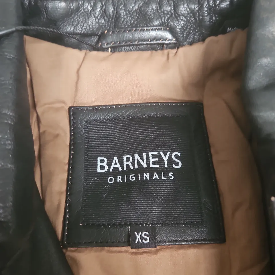 BARNEYS ORIGINALS LEATHER JACKET – BLACK, XS