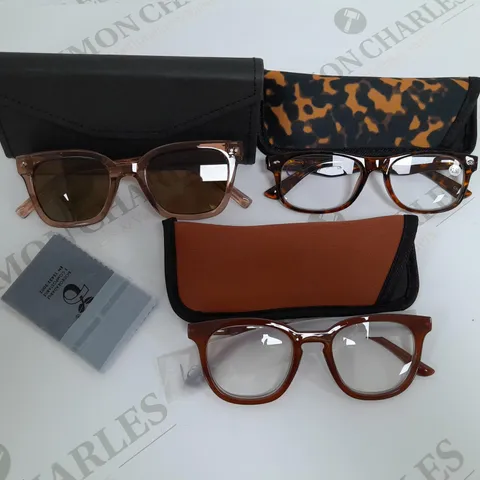HUMMINGBIRD SUNGLASSES AND READING GLASSES IN TAN
