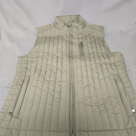 HACKETT LONDON MEN'S KHAKI QUILTED GILET – SIZE M