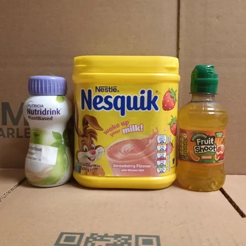 APPROXIMATELY 10 ASSORTED FOOD AND DRINK ITEMS TO INCLUDE FRUIT SHOOT, NESQUIK, ETC