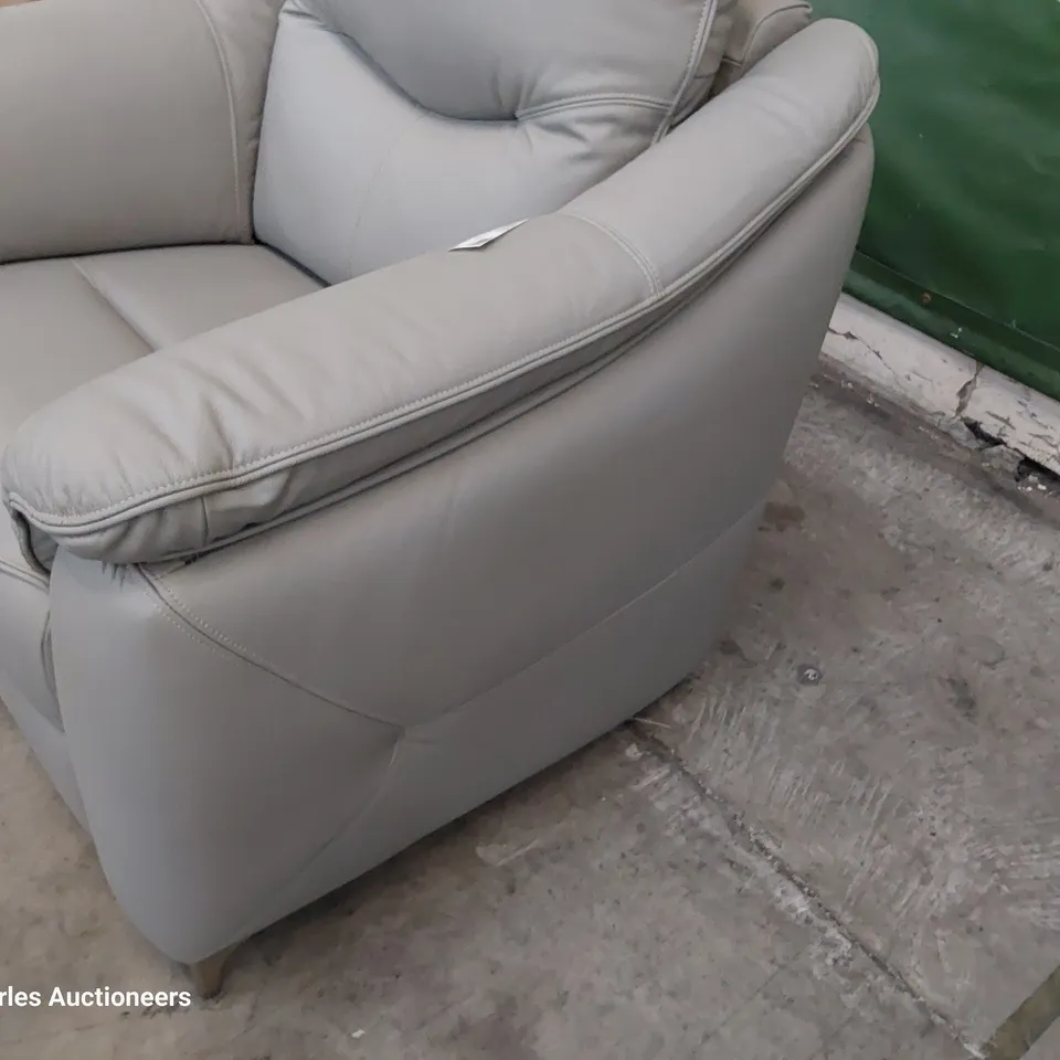 QUALITY BRITISH DESIGNER G PLAN JACKSON MANUAL RECLINING EASY CHAIR CAMBRIDGE GREY LEATHER 