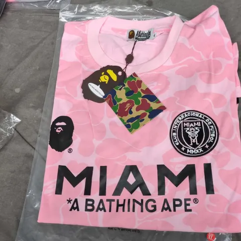 A BATHING APE MIAMI PINK T-SHIRT – SIZE XL