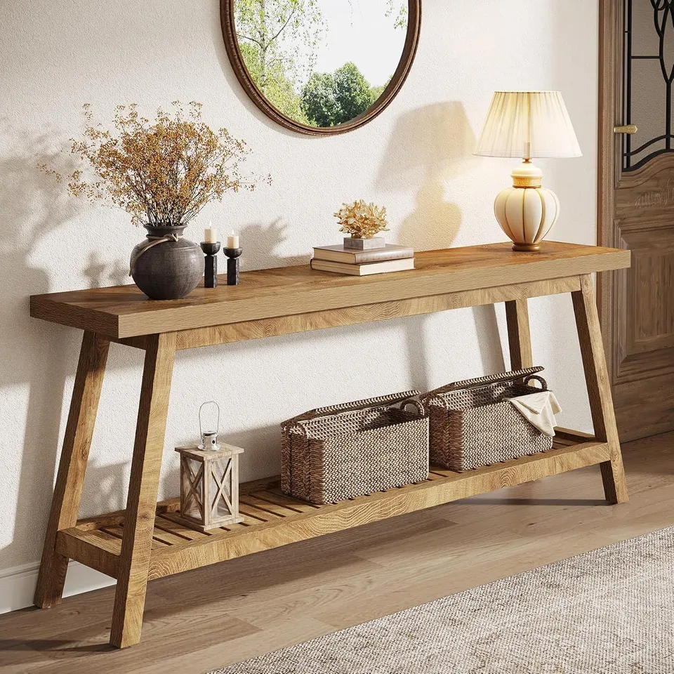 BOXED TRIBESIGNS CONSOLE TABLE FOR HALLWAY - BROWN (1 BOX)