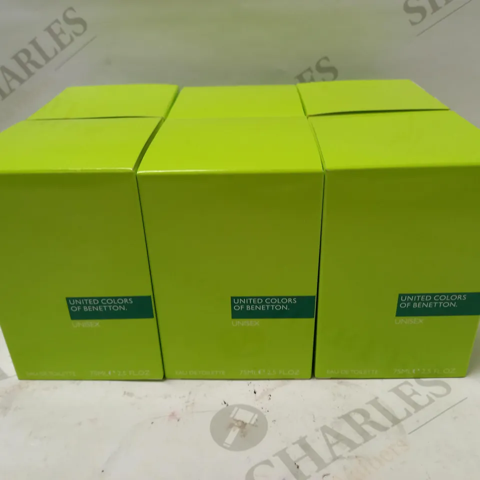 LOT OF 6 X 40ML UNITED COLORS OF BENETTON UNISEX EAU DE TOILETTE SPRAY