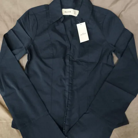 HOLLISTER LONG SLEEVE SHIRT IN NAVY SIZE XXS