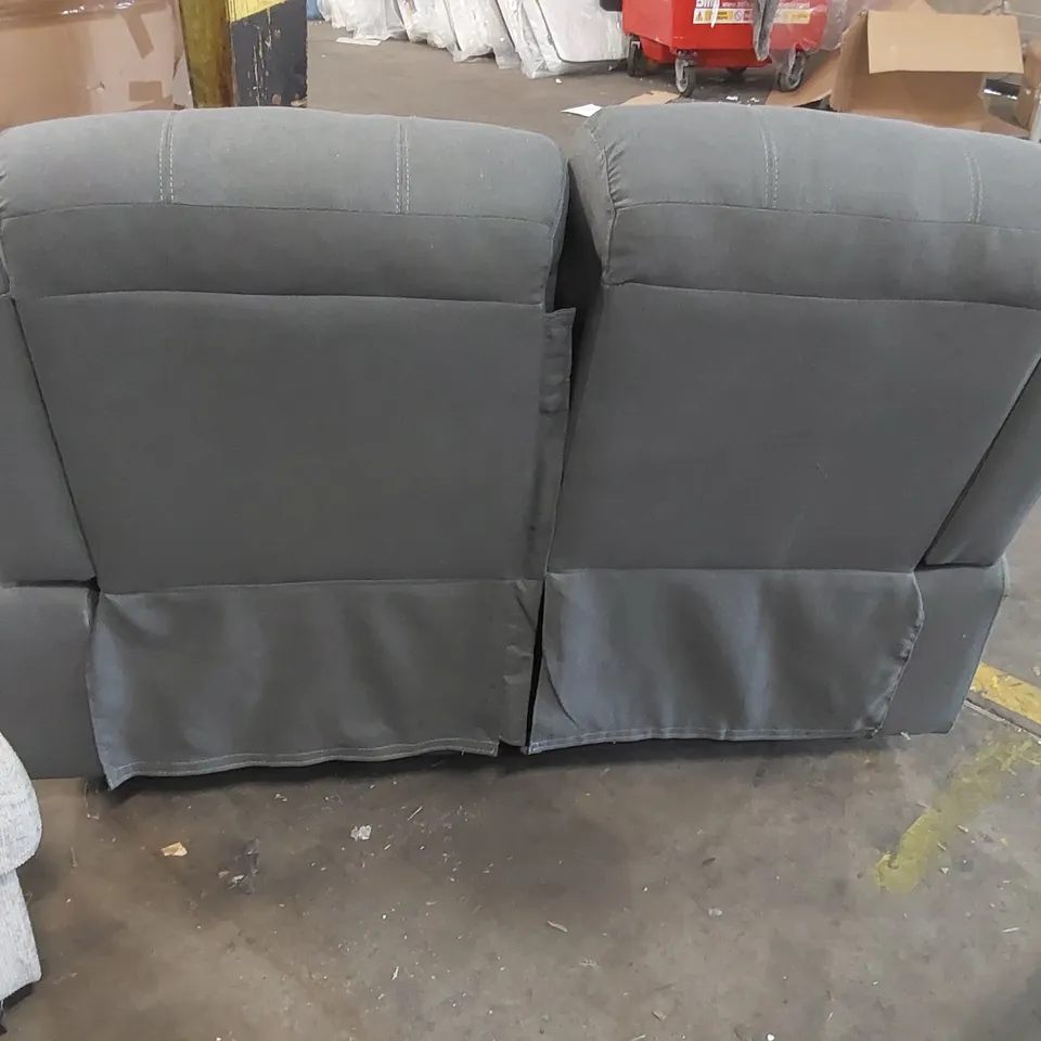 QUALITY DESIGNER FABRIC UPHOLSTERED MANUAL RECLINING SOFA