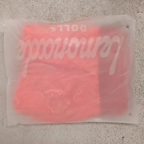BAGGED LEMONADE DOLLS PICOT LACE FULLER CUP BRA IN NEON ORANGE SIZE 32
