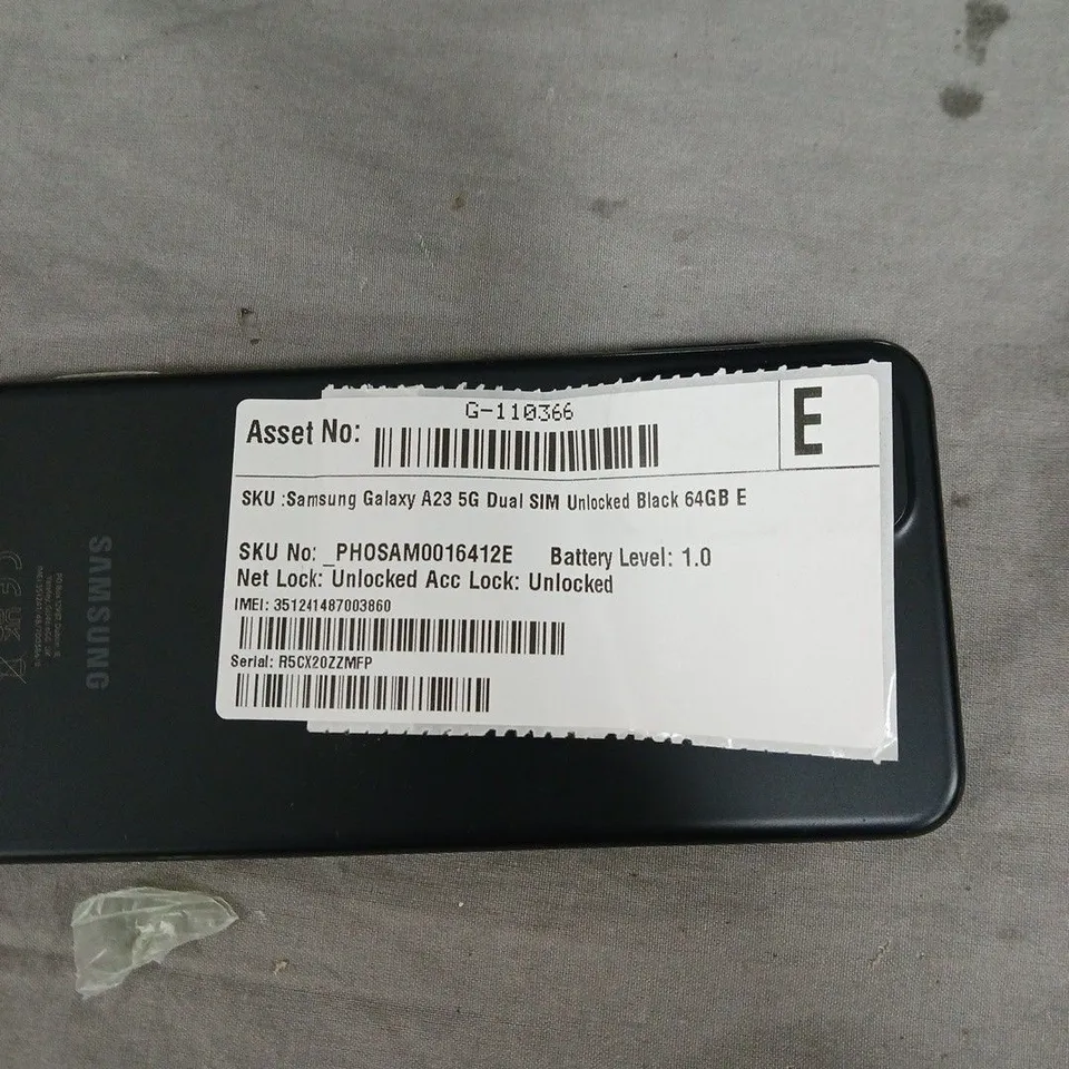 SAMSUNG GALAXY A23 5G DUAL SIM – UNLOCKED, BLACK, 64GB. Cracked screen.