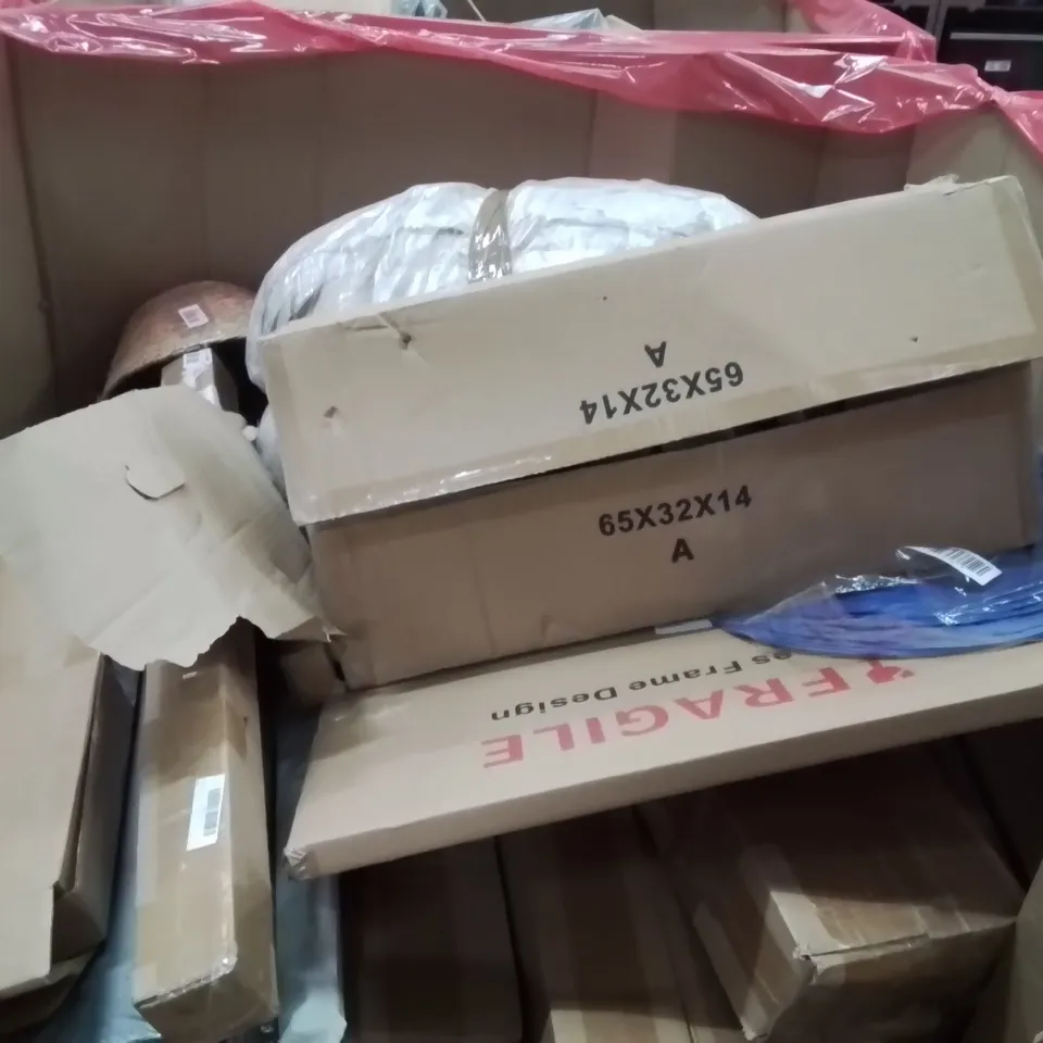 PALLET OF ASSORTED HOUSEHOLD GOODS AND PRODUCTS TO INCLUDE;TWIG TREE,WINDOW REGULATOR,PULL UP BAR